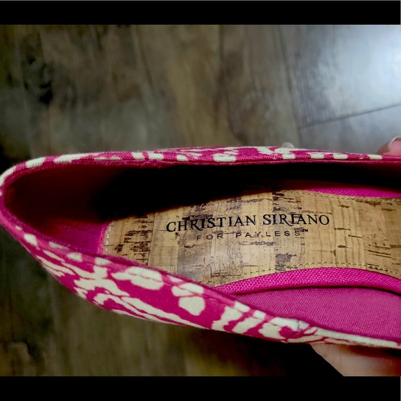 Christian Siriano pink/ivory Peep Toe Heels with Cork Accents size 8.5 - Picture 5 of 8